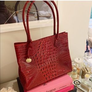 NEW Brahmin Red Leather Tote